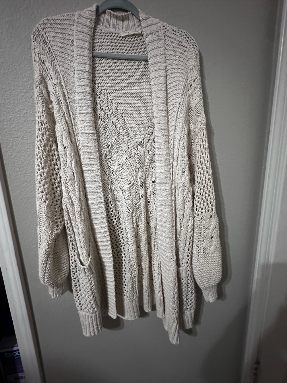 Taletha Belted Open-Knit Sweater Cardigan - Picture 3 of 11